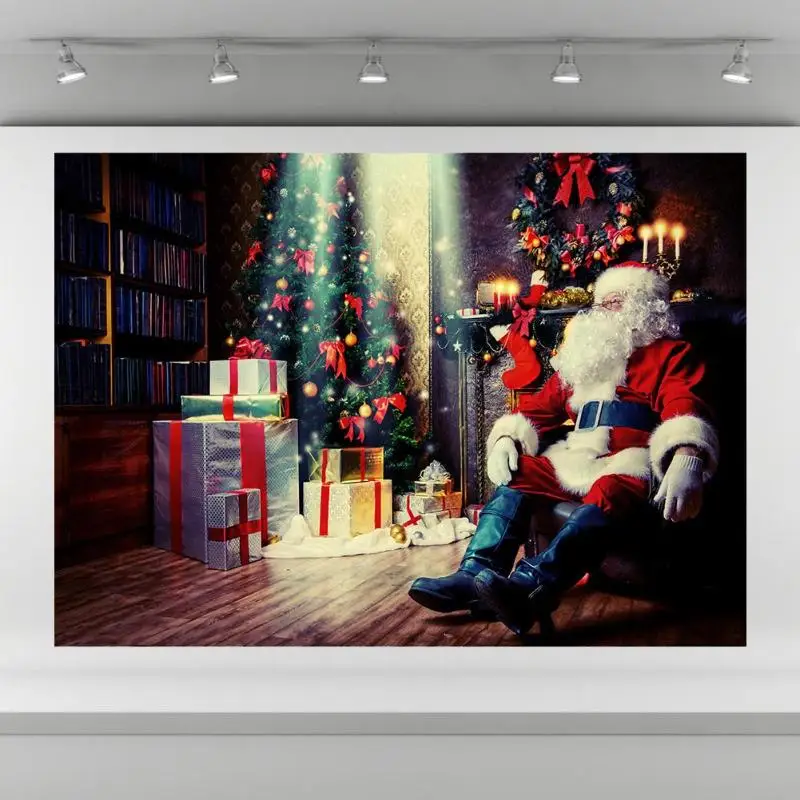 Christmas Background Cloth Snowman Backdrop Cloth Photo Studio Room Family Home Party Decor 0.9x1.5m