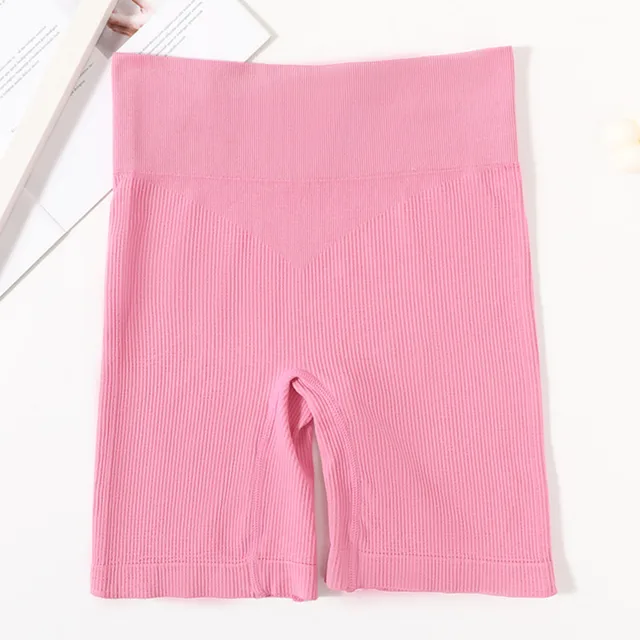 High Waist Seamless Shorts Women Hip Push Up Shorts Safety Short Pants Fitness Boxer Panty Tummy Control Underwear Underpants style3 rosepink