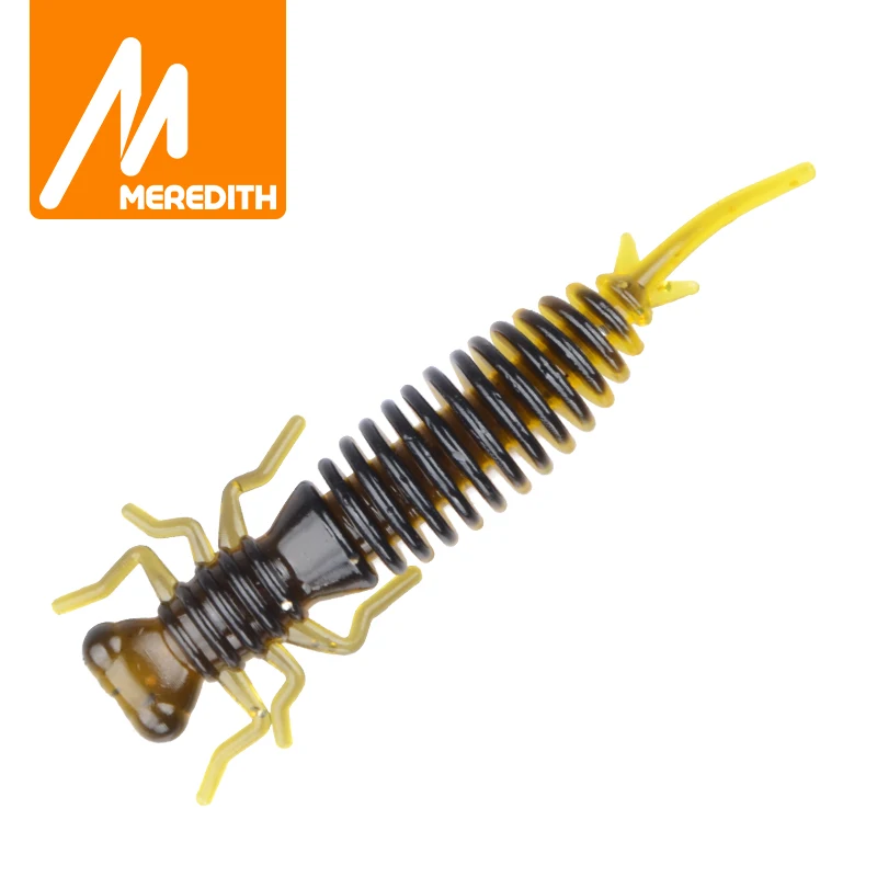 

MEREDITH 85mm 4pcs Fishing Soft Baits Artificial Fishing Worm Larva Silicone Bass Pike Minnow Swimbait Jigging Plastic Lures