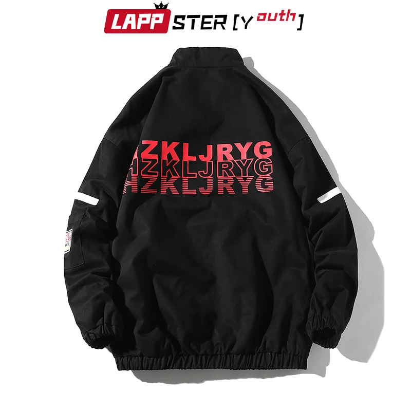 LAPPSTER-молодежная Мужская винтажная Рабочая куртка Harajuku Карманы Уличная ветровка Корейская черная с капюшоном Рабочая куртка 4XL