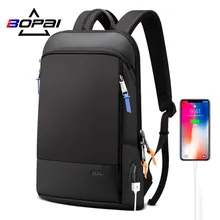 BOPAI обновленная версия супер тонкий рюкзак для ноутбука с usb зарядным портом мужской рюкзак с защитой от кражи водонепроницаемый рюкзак для колледжа