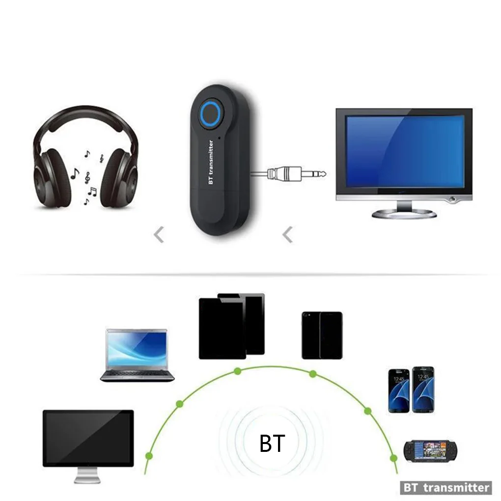 3.5mm AUX Hifi Music Audio Adapter 2 in 1 Bluetooth 5.0 Transmitter Receiver TV PC Car Speaker Headphones Car Stereo Device