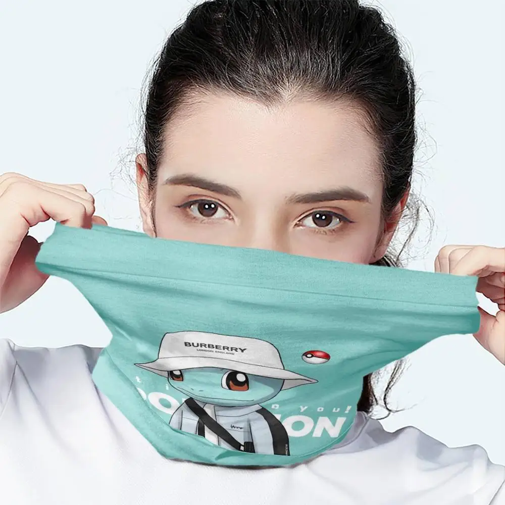 

Men Women Cycling Gas Mouth Mask Motorcycle Face Mask Scarf Sun Protection Mask Outdoor Protective Masks Pokemon Silk Neck Scarf