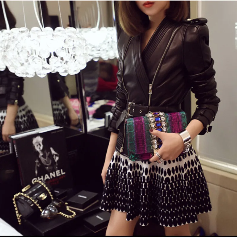 Casaco куртка, настоящая однотонная куртка, Женская куртка-бомбер, осень, новая овечья кожа, Женская куртка, тонкая, локомотив, большой размер