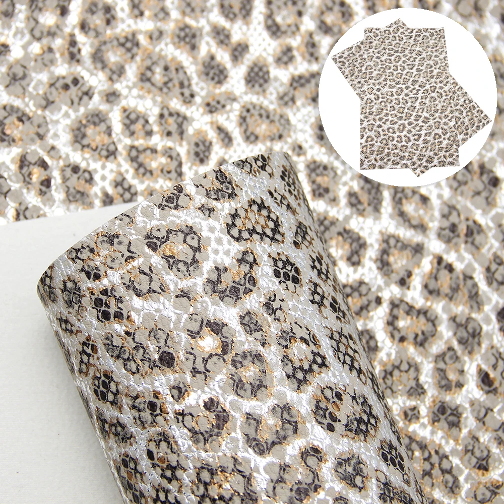 20*34cm Leopard Sliver Foil Litchi Synthetic Leather,DIY Handmade Materials For Making Handbag Crafts,1Yc6648 - Цвет: 1084585004