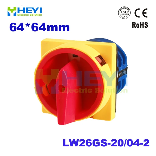 20A 440V 2 положения NO/OFF поворотный переключатель LW26GS 20/04 Амперметр с блокировкой