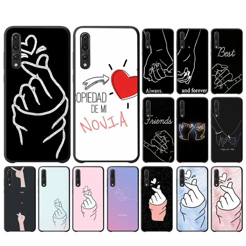 EXO Kpop Сердце черный белый Рисунок шикарный Милый чехол для телефона Honor10 Lite 20 Y7 Y9 9X