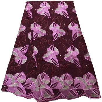 

(5yards/pc) New arrival soft African cotton lace fabric with beautiful embroidery wholesales for party dress CS296