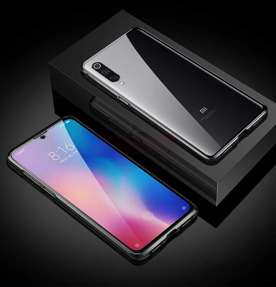 Чехол с двойным стеклом для Xiaomi 8 9 SE 9T CC9 Pro CC9E Note 10 Max3 Mix 2s 3 360 магнитный чехол для Redmi 7 8 Note 8T K20 K30 Pro
