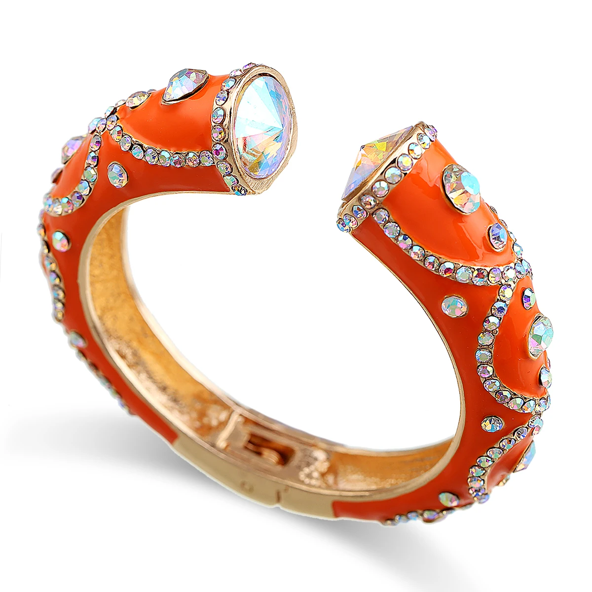 New Fashion Women Color Bracelet Cuff Bangle for Party Prom Wedding Gold Plated with AAA Rhinestone Enamel Statement Bracelets 4