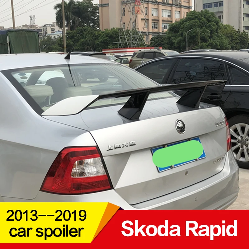 Использовать для Skoda Rapid спойлер 2013- год ABS Пластиковый материал заднее декоративное крыло EX стиль GT Спортивные Аксессуары