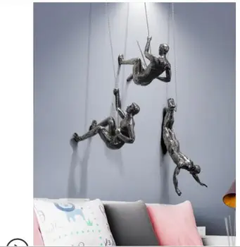 

Resin modern minimalist rock climbing figure wall three-dimensional decorative Italian background pendant