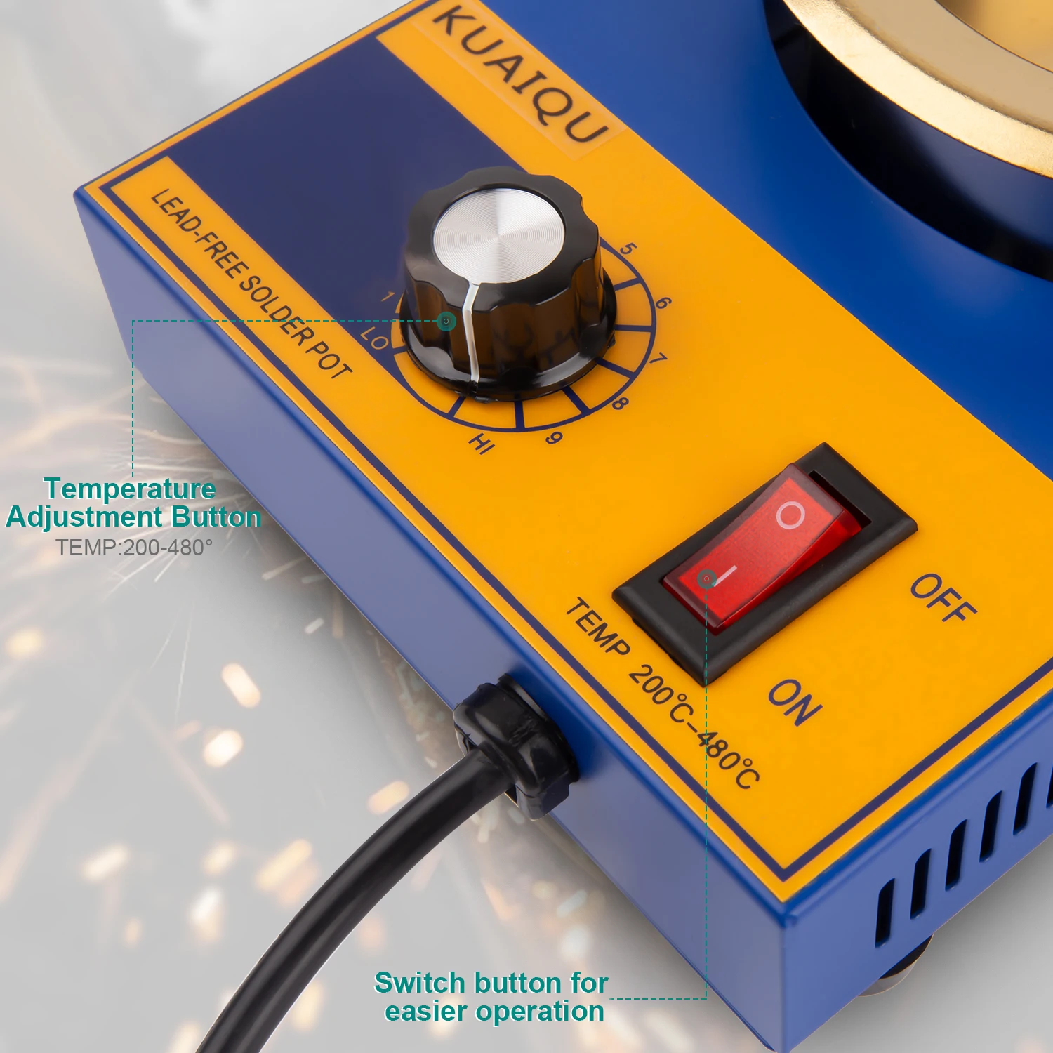 electric soldering irons KUAIQU 220V 300W Solder Pot Tin Melting Furnace Adjustable Thermoregulation Soldering Desoldering Bath 200℃-480 ℃ 37/50/80/100mm gas welding equipment