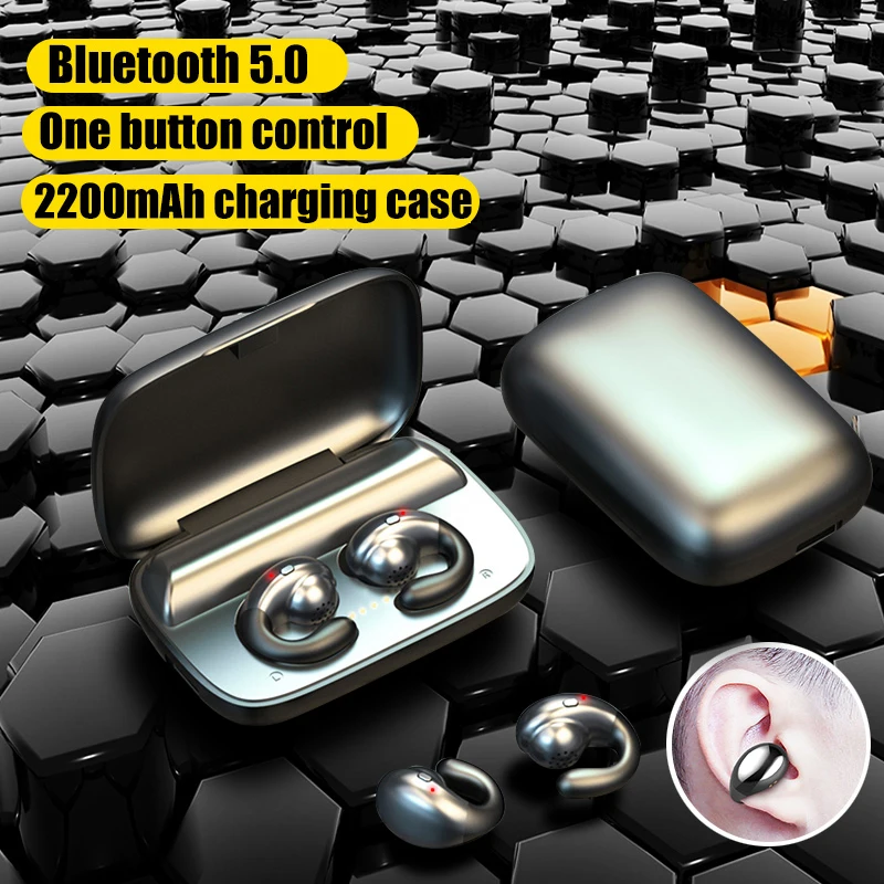 Earpiece Half In Ear Bluetooth Headset 5 0 Wireless Headset For iPhone Xiaomi Smartphone Headset TWS Headset Sports Headset