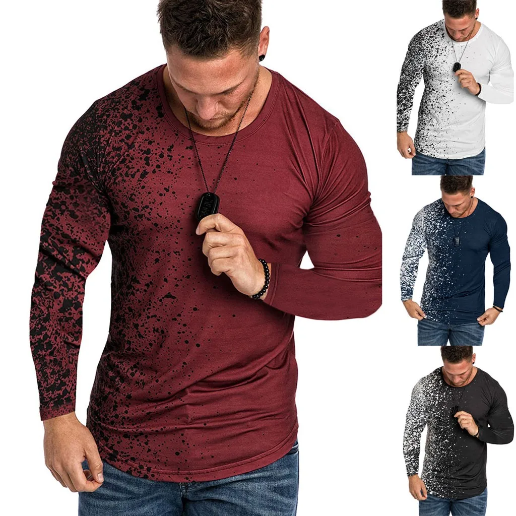 Summer T Shirt Men Home O-neck Snowflake Spots Pattern Casual Gradient Lapel Short Sleeve T-shirt Футболка Мужская | одежда