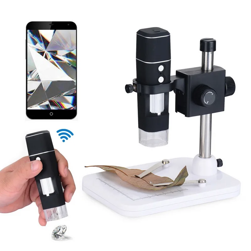 

Digital Microscope 1080P 1000X WIFI Wireless Smartphone Mobile Phone Microscope Adjustable LED with Stand