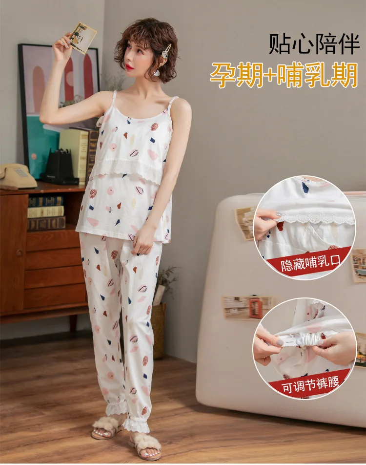 3 шт./компл. пижамы для беременных ночная рубашка для кормящих мам Одежда для беременных Домашняя одежда милая Модальная одежда для кормящих мам пижамы