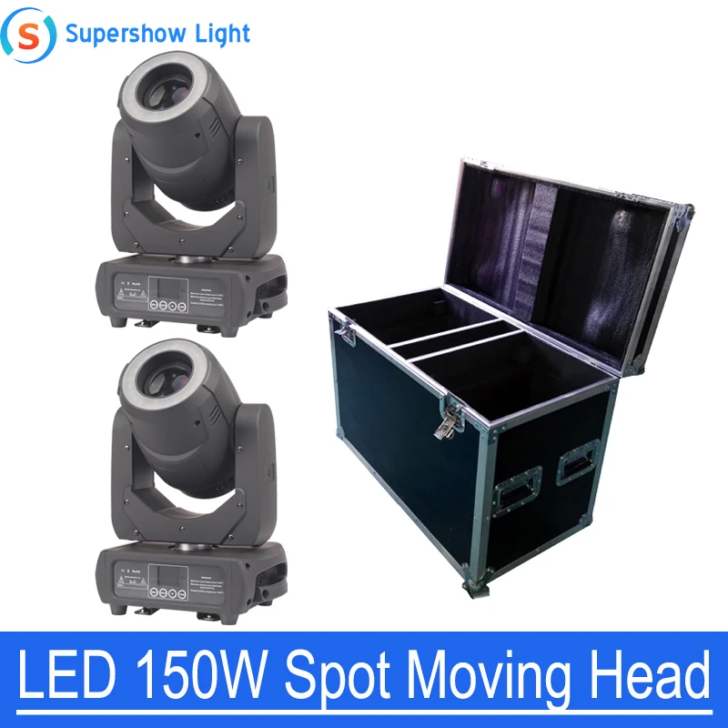 2pcs in flightcase 4 шт./лот, высокая яркость, светодиодный прожектор с движущейся головкой, 150 Вт, KTV DJ Gobo светильник, точечный клубный Ночной светильник с F светильник, чехол - Цвет: 2pcs in flightcase