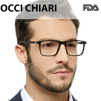 

OCCI CHIARI Man's Glasses Frame Computer Eyewear Retro Myopia Prescription Ultralight Transparent Lens Optical Spectacles OC7233