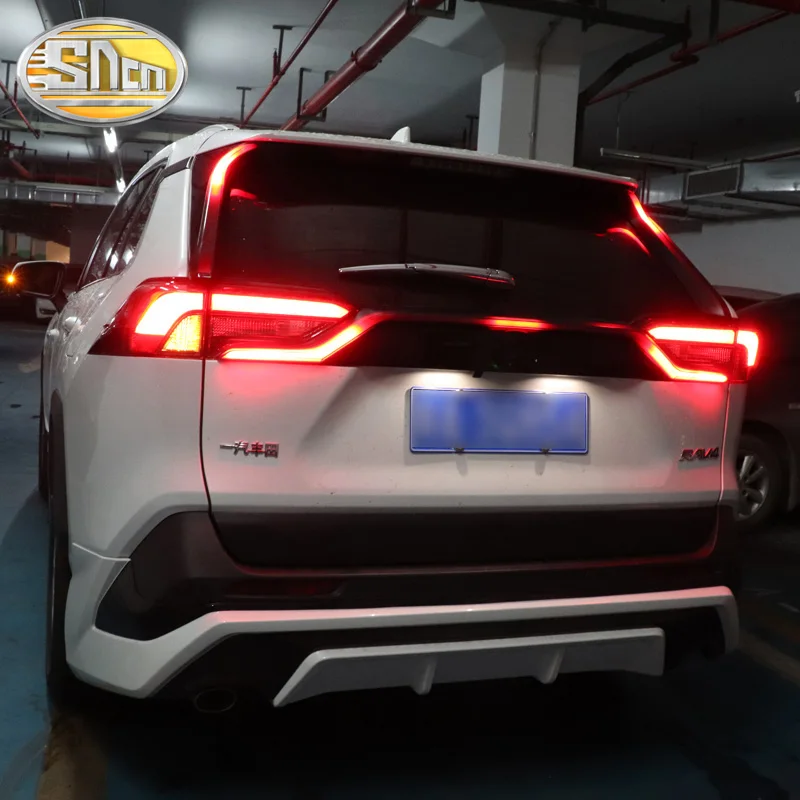 2PCS Rear Pillar Light For Toyota RAV4 2019 2020 Car LED Rear Running Light Bumper Brake Light Dynamic Turn Signal Reflector