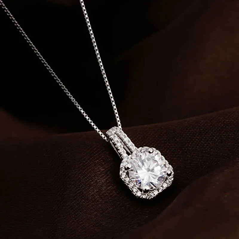 Bague Ringen тонкое ожерелье с геометрическим кристаллом для женщин, модное серебряное 925 ювелирное изделие, 4 цвета, подвеска с драгоценным камнем, подарок на свадьбу