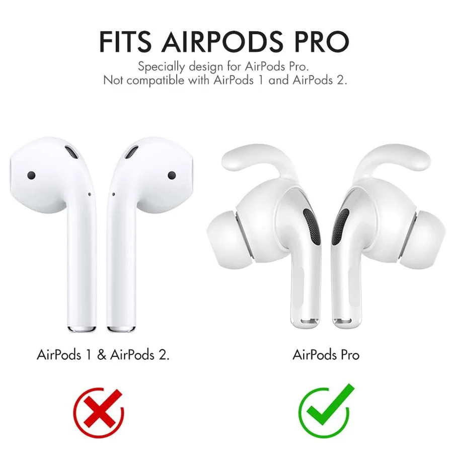 1/4Pairs for AirPods Pro Ear Hooks Covers Accessories Silicone Anti-Slip  Ear Tips Sports Protective Sleeve For AirPods Pro Gen 1