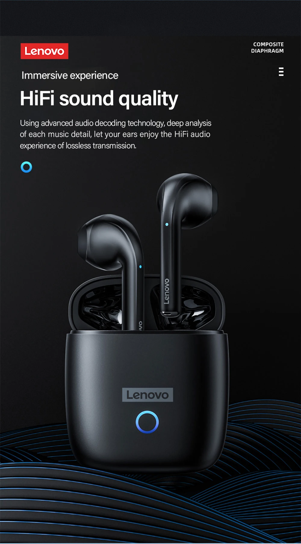 Lenovo LP50 True Wireless Bluetooth Headphone 4