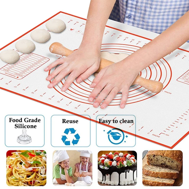 Plaque de pétrissage en Silicone, Surface antiadhésive, tapis de pâte à  rouler avec échelle, cuisson de cuisine, pâtisserie, Pizza, feuille de  gâteau, doublure de four, ustensiles de cuisson