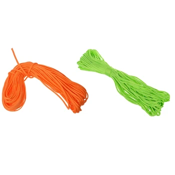 

2 Pcs 100Ft 7 Strand 550 Survival Bushcraft Paracord Parachute Cord Lanyard TYPE III - Orange & Neon Green