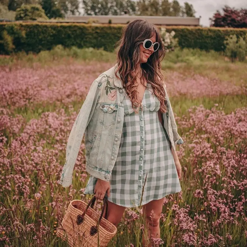 Dotfashion синяя джинсовая куртка с цветочной аппликацией, женские пальто и куртки, повседневная осенняя одежда, Весенняя верхняя одежда