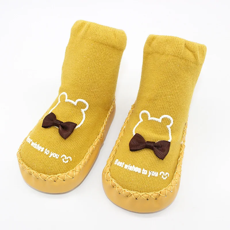 Children's Floor Socks Newborn Baby Shoes Butterfly-knot Baby Soft Socks Cartoon Baby First Walkers Non-slip Baby Walking Shoes