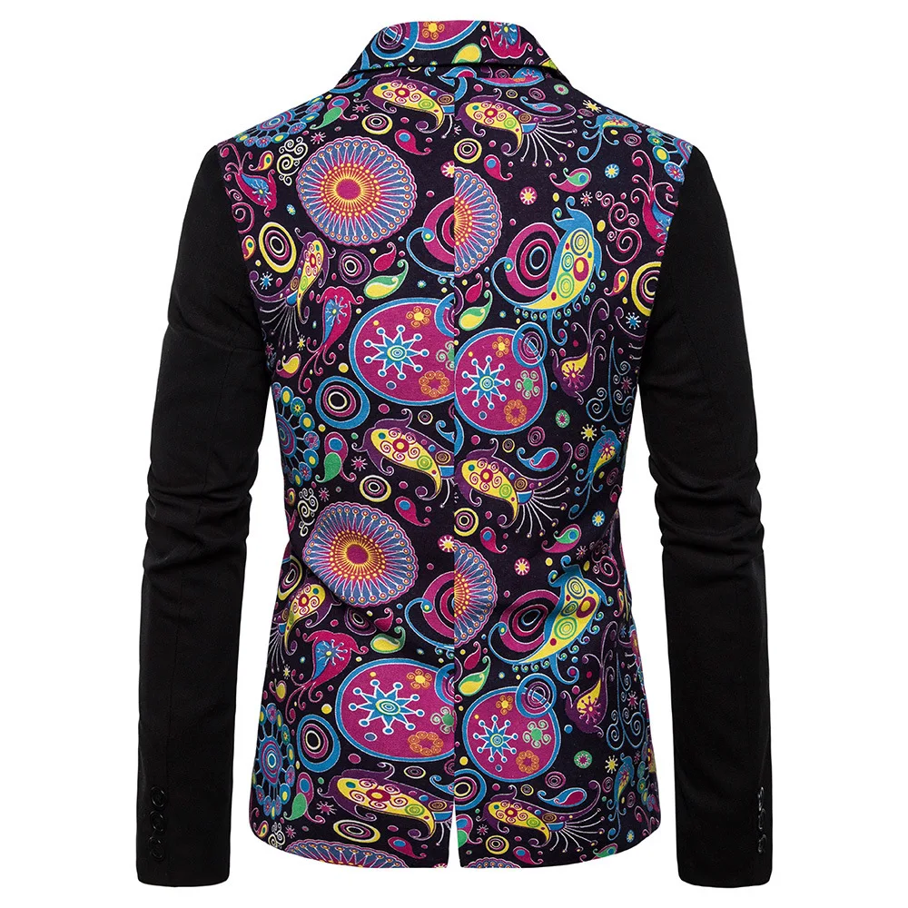 

2019 Autumn And Winter New Style Casual Fashion National Wind Mixed Colors Slim Fit Large Size Men Suit X16
