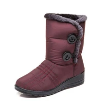 Женские зимние ботинки; зимняя обувь; теплые плюшевые ботильоны; Брендовая женская повседневная обувь; зимние пикантные ботинки на танкетке; водонепроницаемые; H264