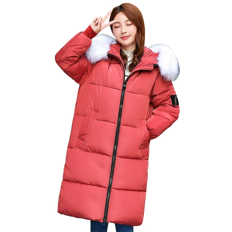 Куртка для зимы женская жакет женский большой меховой воротник с хлопковой подкладкой теплая утепленная плюс размер 7XL ззимнее пальто парка верхняя одежда для женщин