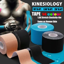 Cinta elástica para kinesiología de algodón cinta adhesiva impermeable de apoyo muscular