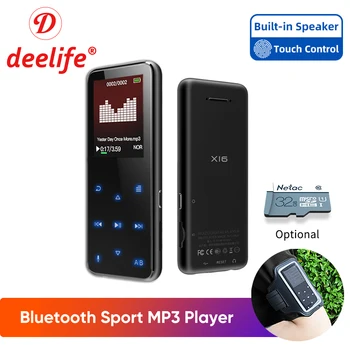 

Deelife Sport MP3 Player Bluetooth for Running Jogging with FM Radio Receiver Speaker 8GB Sports MP 3 Music Players