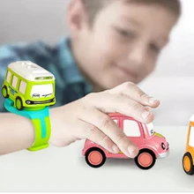 UTHAI SH04 빛나는 어린이 LED 조명 디지털 시계, 어린이 팔찌 만화 소녀 소년 손목 자동차 장난감 회전 선물