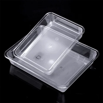 

Plastic Trays Acrylic Transparent Rectangular Heavyweight Serving Party Platter Food Tray