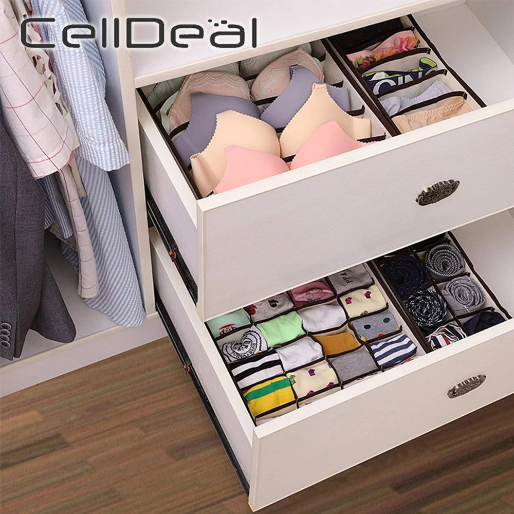 Hot Seller Drawer Divider Socks Underwear Storage-Boxes Bra Closet-Organizer Ties Bedroom Foldable 4000274286087