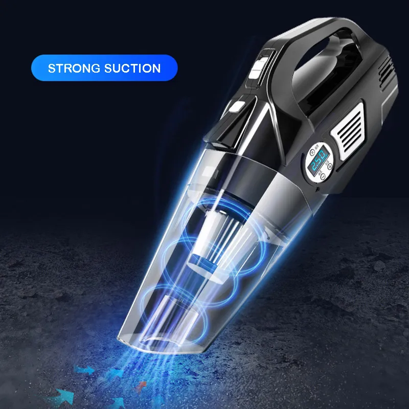 

4-in-1 Car Vacuum Cleaner Air Pumps with Light Digital Display 120W High Power Multi-function M8617