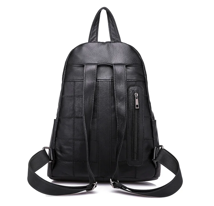 women's genuine leather backpack women casual black backpacks for travel luxury cowhide woman back pack bag female