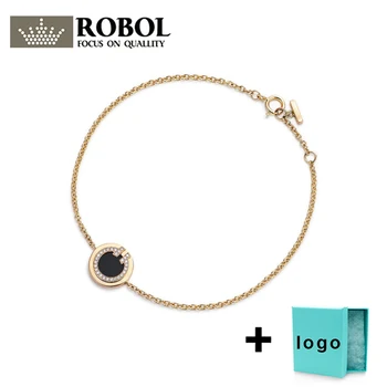 

SL TFB TTFF RLLEN Original 925 sterling silver series fashion diamond-set black gemstone bracelet, suitable for ladies wedding,