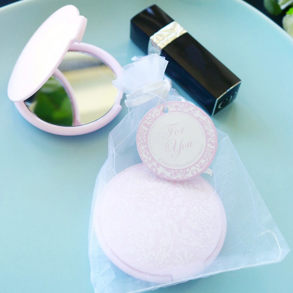Розовый Карманный зеркальный макияж для кошелька путешествия день рождения наполнитель Карманное зеркальце компактное зеркало круг сувениры для девичника
