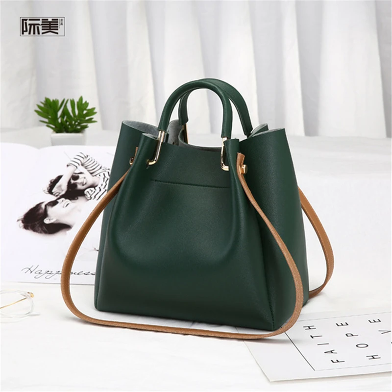 

New female crossbody bag bucket tote bag Korean simple versatile ladies messenger handbag large capacity shoulder bags wholesale