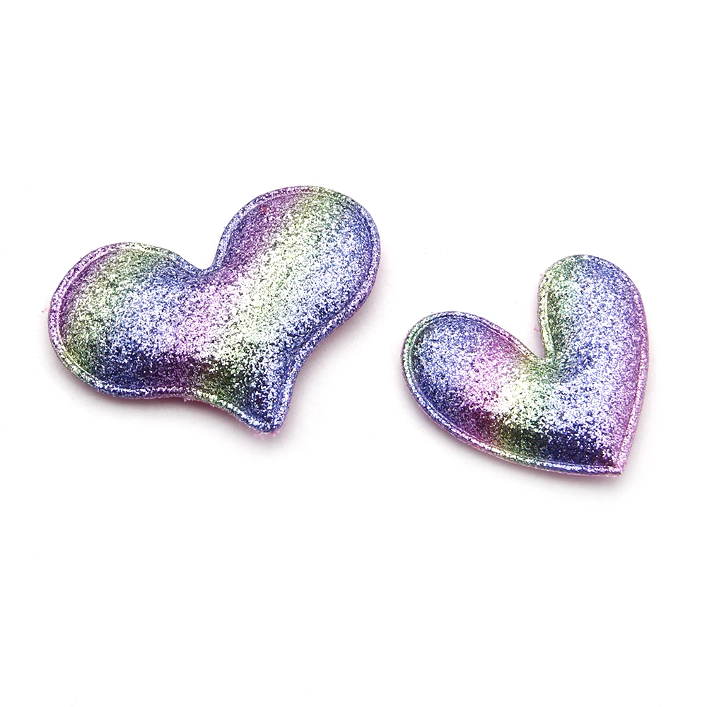 David accessories 10 шт./лот блестящих в форме сердца, не тканая нашивка аксессуары для волос ручной работы для волос мешок швейная Костюмы украшения, 10Yc7954