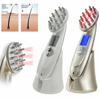 

Electric Hair Regrowth Massage Brush RF Anti Hair Loss Hair Growth Comb Electric Vibration Scalp Massager EMS Light Therapy