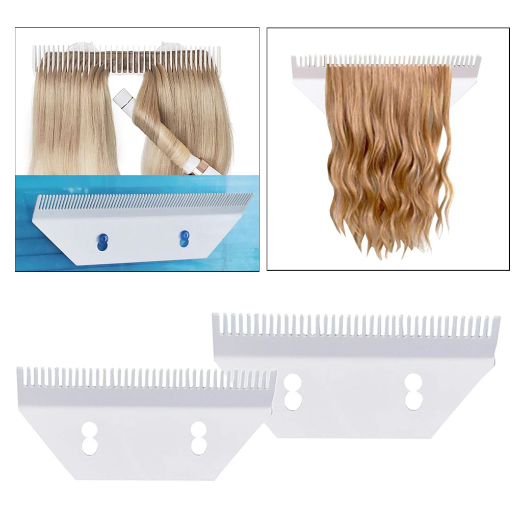 2x White Salon Hair Extension Wigs Sectioning Holder Organizer Rack Hanger
