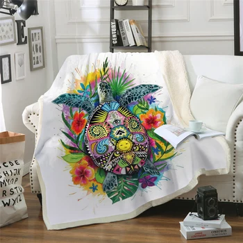 

3D Sea turtles Series Printing Blankets,Sea turtles Series Fleece Blanket,Thicken Double Layers Fuzzy Throws for Bedroom