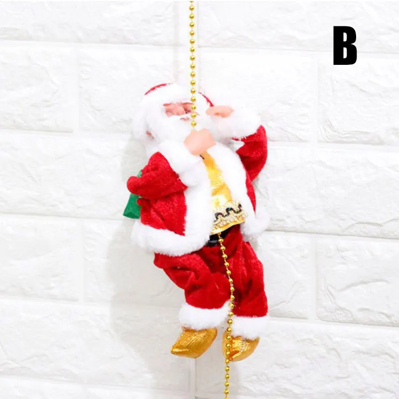 

Newest Santa Claus Ornament Singing Electric Stair Climbing Santa Claus Toy for Christmas Decoration