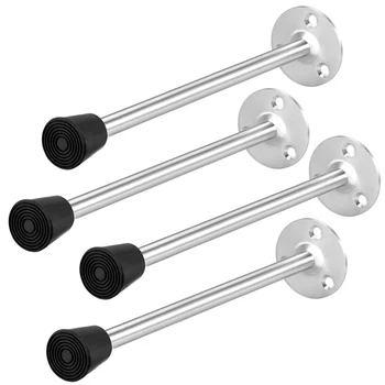 

uxcell Stainless Steel Silver 7 Sizes Door Stopper Stop Bumper Wall Protector Sound Dampening Wall Mount Part 196mm4pcs